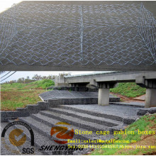 2mx1mx1m reservoir foundation galvanized rock baskets protective wall anti corrosion steel wire woven stone cages gabion boxes